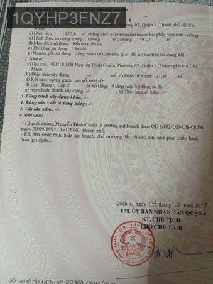 Nhà mặt tiền Nguyễn Đình Chiểu quận 3 - Phường 2  -  Quận 3 