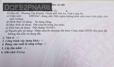 Bán đất mặt tiền Phạm Văn Thành, Phường Khánh Hậu, tỉnh Tây Ninh - Phường Tân Khánh  -  Thành phố Tân An 