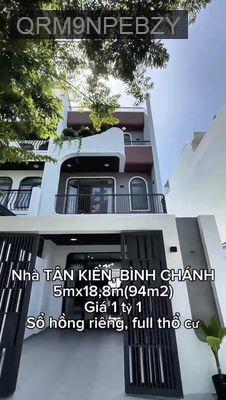 Bán nhà Bình Chánh  sổ hồng riêng gần chợ giá 1tỷ1 - Xã Tân Kiên  -  Huyện Bình Chánh 