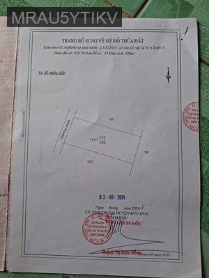 Chính chủ cần bán lô đất thổ cư mặt tiền đường nhựa - Xã Đức Lập Hạ  -  Huyện Đức Hòa 