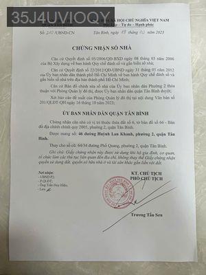 Bán nhà 46 Huỳnh Lan Khanh, Phường 2, Q. Tân Bình (gần chùa Phổ Quang) - Phường 2  -  Quận Tân Bình 