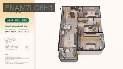 Căn hộ 75,3m2 - 2PN The Emerald 68 tại QL13, Tp.HCM - Phường Vĩnh Phú  -  Thị xã Thuận An 