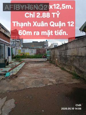 SÁT MẶT TIỀN 55M2, 4.5MX12.5M, CHỈ 2.88 TỶ, THẠNH XUÂN QUẬN 12. - Phường Thạnh Xuân  -  Quận 12 
