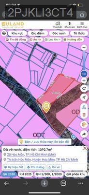 đất thích kinh doanh xưởng, xây biệt thụ vườn - TT. Hóc Môn  -  Huyện Hóc Môn 