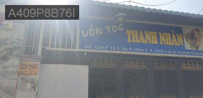 Bán nhà - Xã Vĩnh Lộc A  -  Huyện Bình Chánh  - 130m² - 5.8tỷ