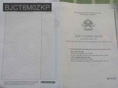 60m2 - 1 phòng ngủ 1 wc : 4,5 tỷ - Xã Vĩnh Lộc B  -  Huyện Bình Chánh 