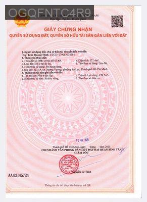 Bán nhà dt 6m x 20m, hẻm xe hơi, gần ngã 4 ADV-VVK, An Lạc - Phường An Lạc  -  Quận Bình Tân 