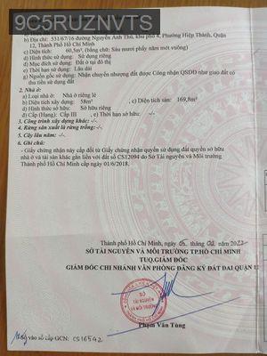 BÁN NHÀ 60,5M2 , 3 PN, 3 NVS, ĐƯỜNG TRẦN THỊ HÈ, P. HIỆP THÀNH, Q 12 - Phường Hiệp Thành  -  Quận 12 