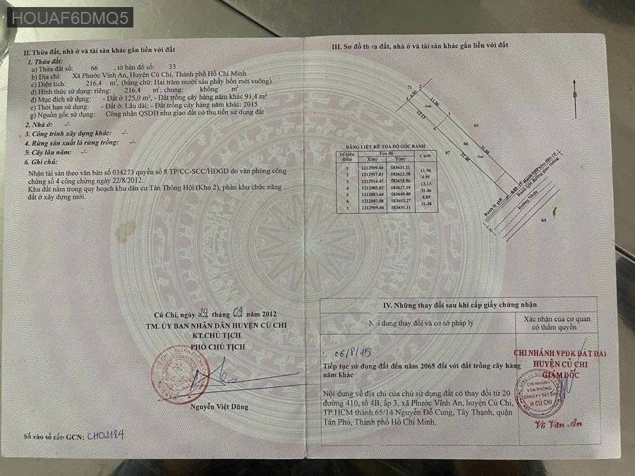 Bán nhà đường nhựa Lê Thị Ngà, cách Tỉnh Lộ 2 chỉ 300m. Diện tích 4.9x43 có 3pn - Xã Phước Vĩnh An  -  Huyện Củ Chi  - (ảnh - 2)