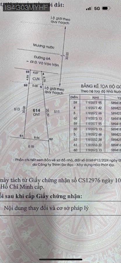Bán đất mặt tiền Đường 6A SHR 5x25 nở hậu 8m94. Giá 5tỷ150triệu TL nhẹ - Xã Vĩnh Lộc B  -  Huyện Bình Chánh  - (ảnh - 0)