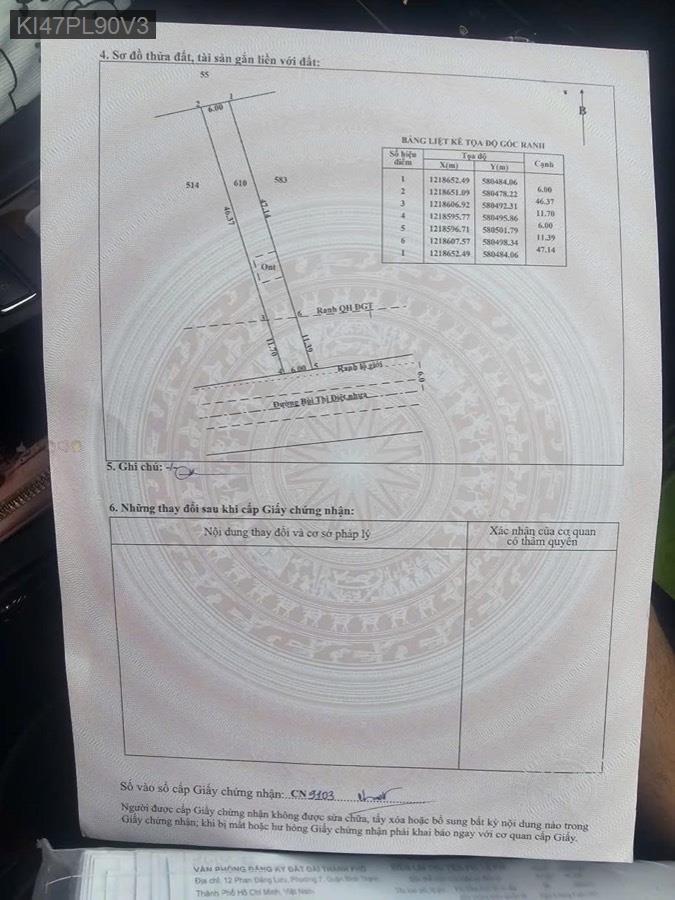Bán đất mặt tiền Bùi Thị Điệt, diện tích 6m x 47m, tổng 347m² có 27m thổ cư. Giá 2tỷ350triệu - Xã Nhuận Đức  -  Huyện Củ Chi  - (ảnh - 2)