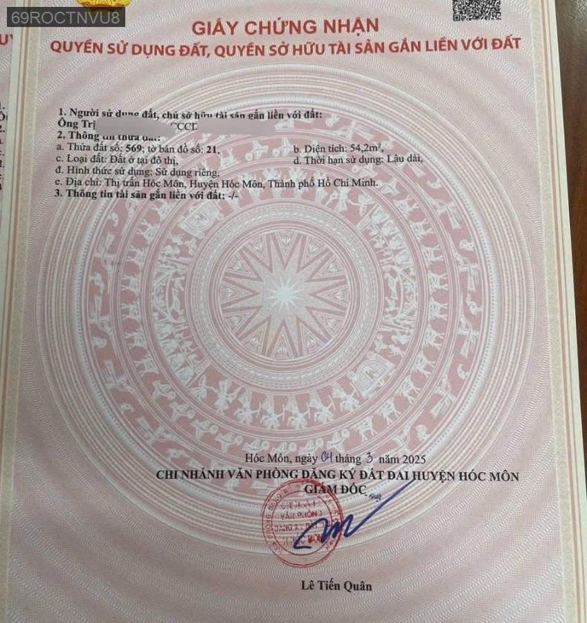 Bán đất gần chợ Hóc Môn đầy đủ tiện ích, hẻm ô tô tránh nhau - TT. Hóc Môn  -  Huyện Hóc Môn  - (ảnh - 2)