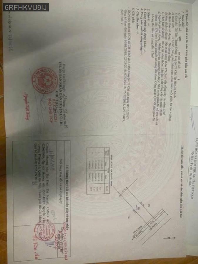 Bán đất Tân Thạnh Đông, diện tích 6.2x31 full thổ. Giá 2tỷ250triệu bớt lộc - Xã Tân Thạnh Đông  -  Huyện Củ Chi  - (ảnh - 0)