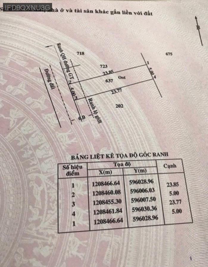 Bán gấp đất nền mặt tiền đường Huỳnh Thị Quyến. Vị trí mặt tiền kinh doanh được - Giá 3.9ty - Xã Bình Mỹ  -  Huyện Củ Chi  - (ảnh - 1)