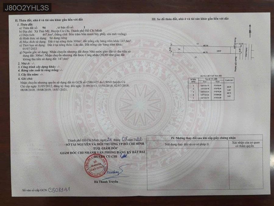 Bán đất mặt tiền Đường 161 Đoàn Minh Triết, dt 6.45m nở hậu 6.61x 68.71  - Xã Thái Mỹ  -  Huyện Củ Chi  - (ảnh - 4)