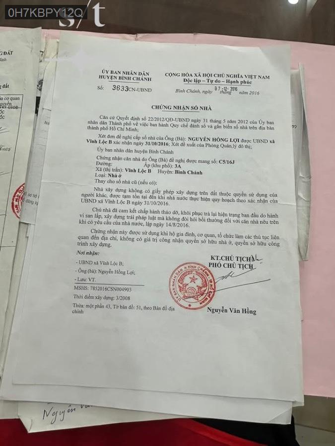 Bán nhà Vĩnh Lộc B diện tích 4x17, hẻm bê tông trước nhà 5m. Giá 2tỷ090triệu TL - Xã Vĩnh Lộc B  -  Huyện Bình Chánh  - (ảnh - 0)