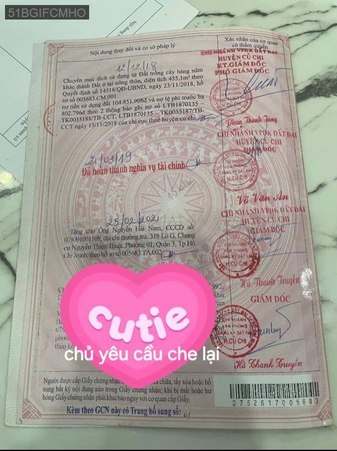 Bán đất mặt tiền đường bê tông Nguyễn Thị Chuỗi, thuận tiện xây nhà - nhà vườn - kho xưởng.  - Xã Phước Thạnh  -  Huyện Củ Chi  - (ảnh - 1)