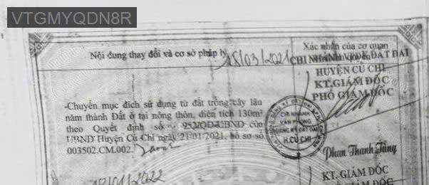 Bán nhà vườn Cây Bài diện tích 12.3x23 nở hậu 15.2, tổng diện tích 318m². Giá 2tỷ940triệu TL - Xã Phước Vĩnh An  -  Huyện Củ Chi  - (ảnh - 2)