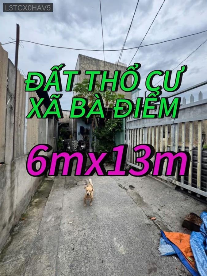 Bán lô đất Bà Điểm SHR 6x13. Hẻm xe ba gác, cách mặt tiền Nguyễn Ảnh Thủ chỉ 200m - Xã Bà Điểm  -  Huyện Hóc Môn  - (ảnh - 0)