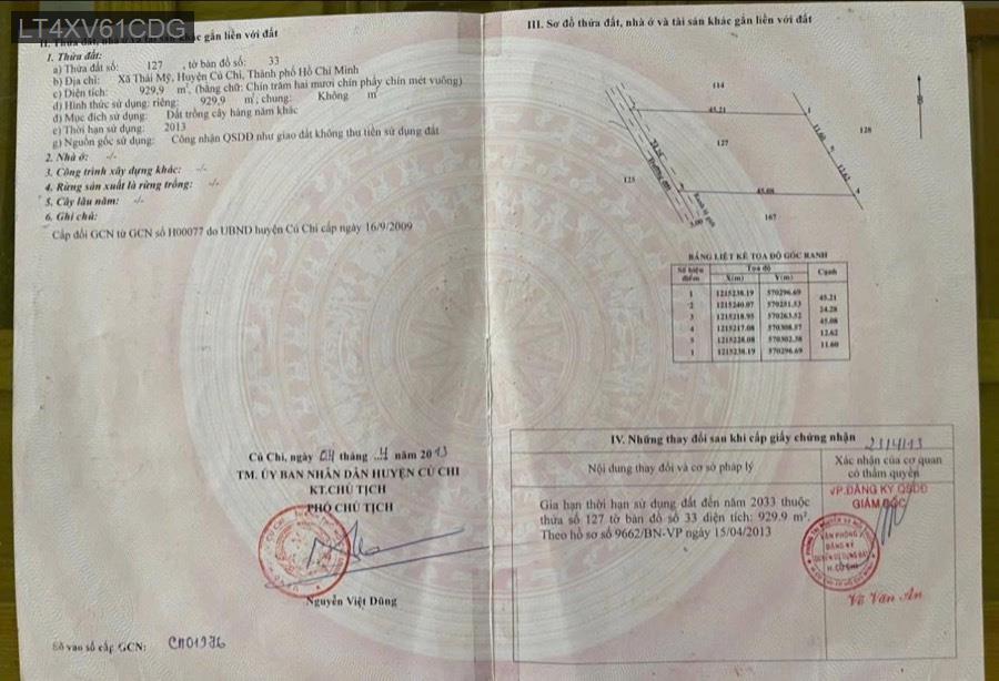 Bán nhà vườn Thái Mỹ gần trường học - uỷ ban. Giá 3tỷ TL - Xã Thái Mỹ  -  Huyện Củ Chi  - (ảnh - 0)