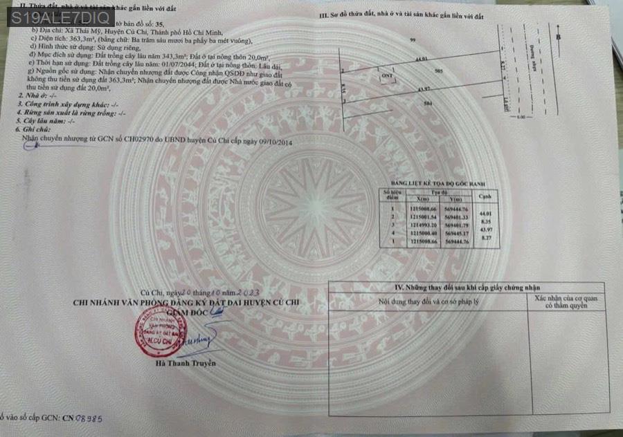Bán đất mặt tiền đường nhựa sổ riêng, dân cư đông. Giá 2.5tỷ TL - Xã Thái Mỹ  -  Huyện Củ Chi  - (ảnh - 0)
