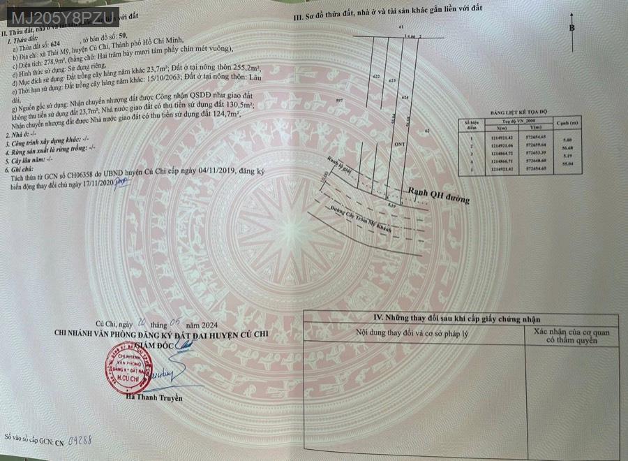 Bán đất mặt tiền cây trôm Mỹ Khánh kinh doanh mua bán mọi ngành nghề. Pháp lý Sổ Riêng thổ cư full - Xã Thái Mỹ  -  Huyện Củ Chi  - (ảnh - 1)