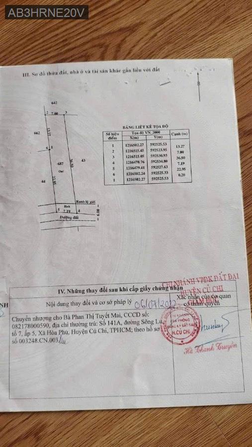 Bán đất Trung An diện tích 7x36 full thổ cư. Giá 2.7tỷ TL ít  - Xã Trung An  -  Huyện Củ Chi  - (ảnh - 0)