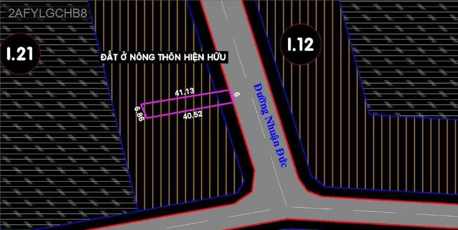 Bán lô đất mặt tiền đường Nhuận Đức, diện tích : 258 m², trong đó 213 m² là thổ cư-xây dựng được - Xã Nhuận Đức  -  Huyện Củ Chi  - (ảnh - 0)