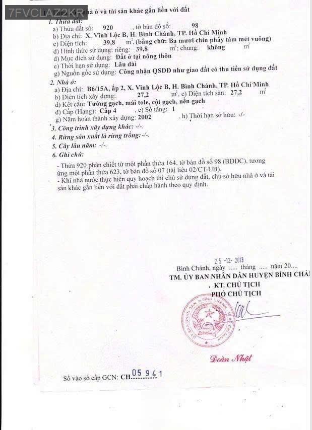 Bán nhà Sổ Hồng Riêng Võ Văn Vân, diện tích 3.5x12. Giá 2tỷ250triệu - Xã Vĩnh Lộc B  -  Huyện Bình Chánh  - (ảnh - 2)