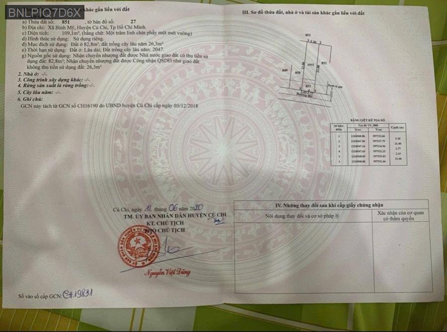 Bán đất Tỉnh Lộ 9 Bình Mỹ diện tích 5.20x21 thổ cư full. Giá 2tỷ - Xã Bình Mỹ  -  Huyện Củ Chi  - (ảnh - 0)