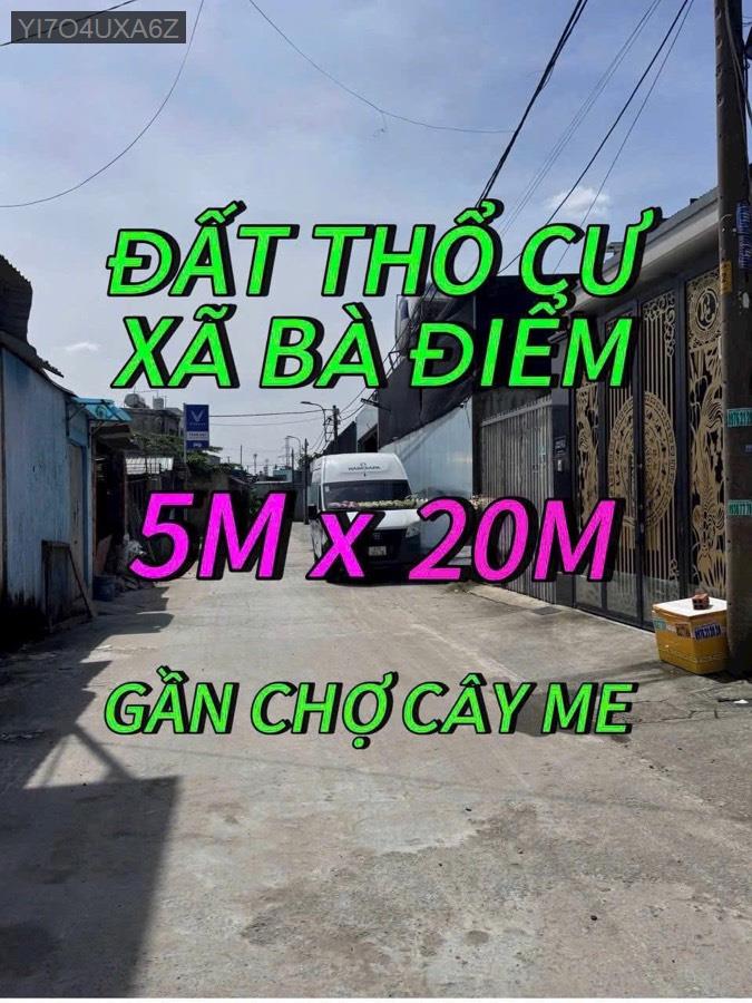 Bán đất gần chợ Huế SHR 5x20 xây dựng tự do. Giá 4tỷ250triệu - Xã Bà Điểm  -  Huyện Hóc Môn  - (ảnh - 0)