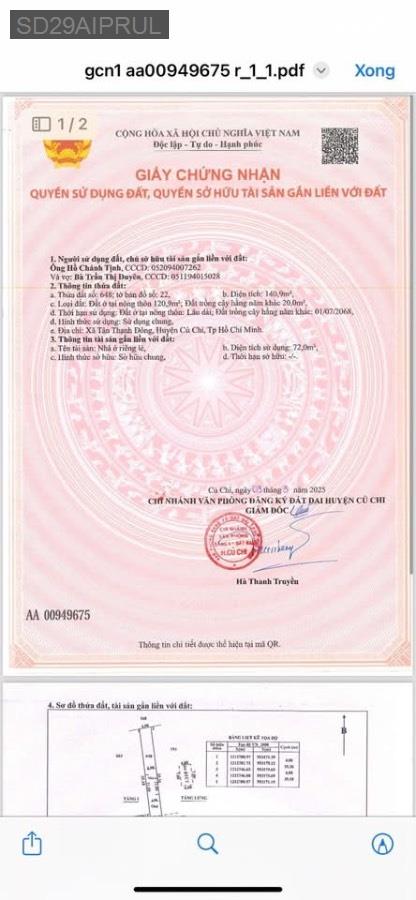 Bán nhà mặt tiền nhựa kinh doanh buôn bán, diện tích 140m² full thổ cư. Giá 2tỷ650triệu TL - Xã Tân Thạnh Đông  -  Huyện Củ Chi  - (ảnh - 2)