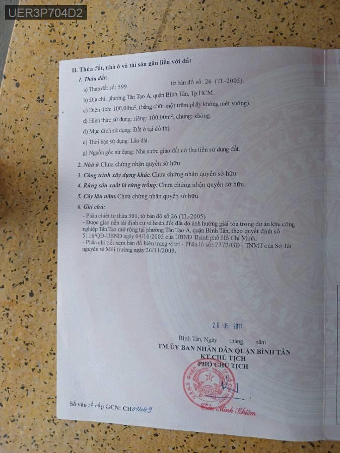 Bán đất shr mặt tiền Kênh Tham Lương - Phường Tân Tạo A  -  Quận Bình Tân  - (ảnh - 1)