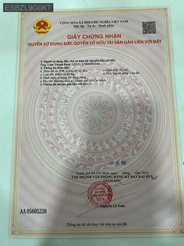 Bán đất đường Phùng Tá Chu, sát Tên Lửa - Phường An Lạc  -  Quận Bình Tân  - (ảnh - 1)