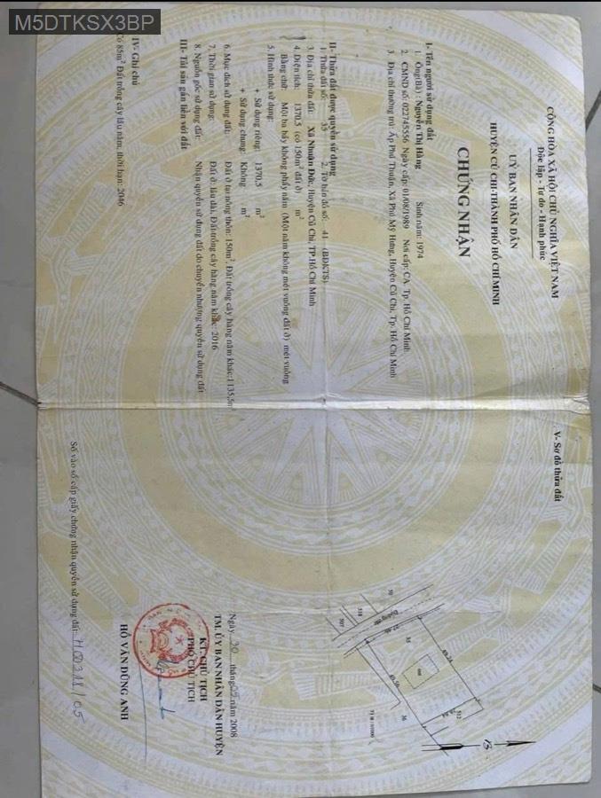 Bán đất tặng nhà mặt tiền Đường 530, tổng 1370m² có 300m² thổ cư. Giá 6tỷ TL - Xã Nhuận Đức  -  Huyện Củ Chi  - (ảnh - 4)