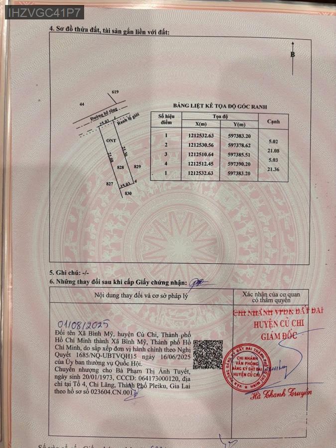 Bán 2 lô đất đường Hà Duy Phiên sổ riêng từng nền, diện tích 5x21 full thổ cư xây dựng hoàn công. - Xã Bình Mỹ  -  Huyện Củ Chi  - (ảnh - 3)