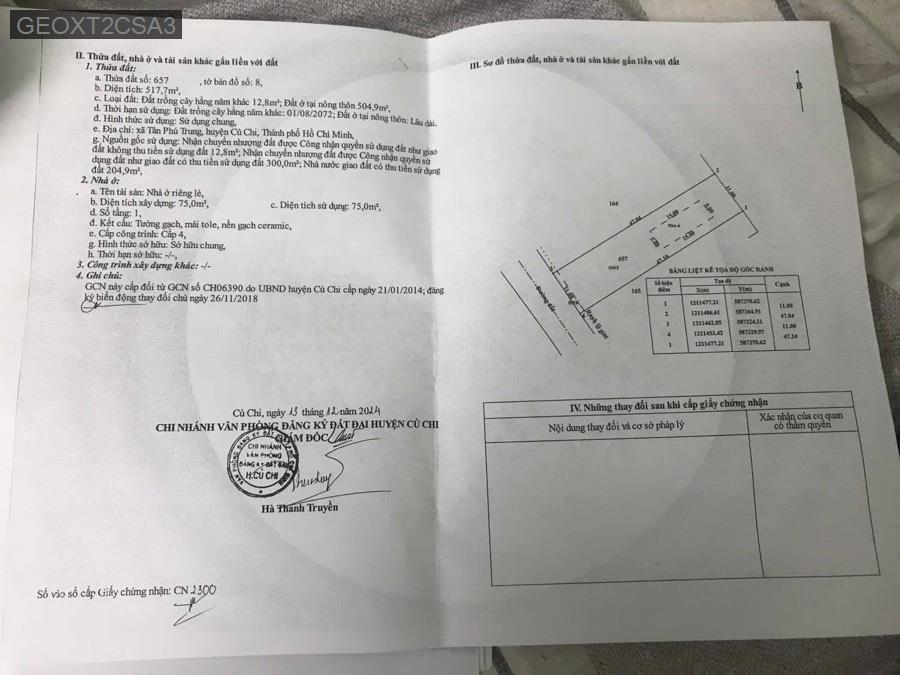 Bán đất mặt tiền đường nhựa hẻm 228 đường Nguyễn Thị Lắng. Diện tích 11x47  - Xã Tân Phú Trung  -  Huyện Củ Chi  - (ảnh - 0)