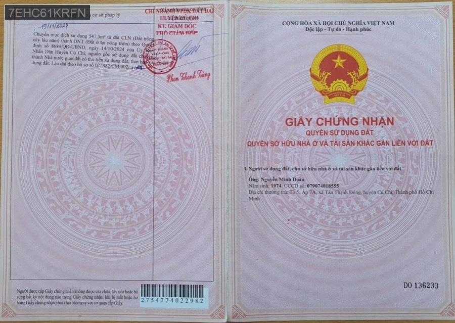 Bán đất mặt tiền Đường Nguyễn Kim Cương, tổng diện tích 700m. Thích hợp xây kho xưởng, biệt thự,… - Xã Tân Thạnh Đông  -  Huyện Củ Chi  - (ảnh - 1)