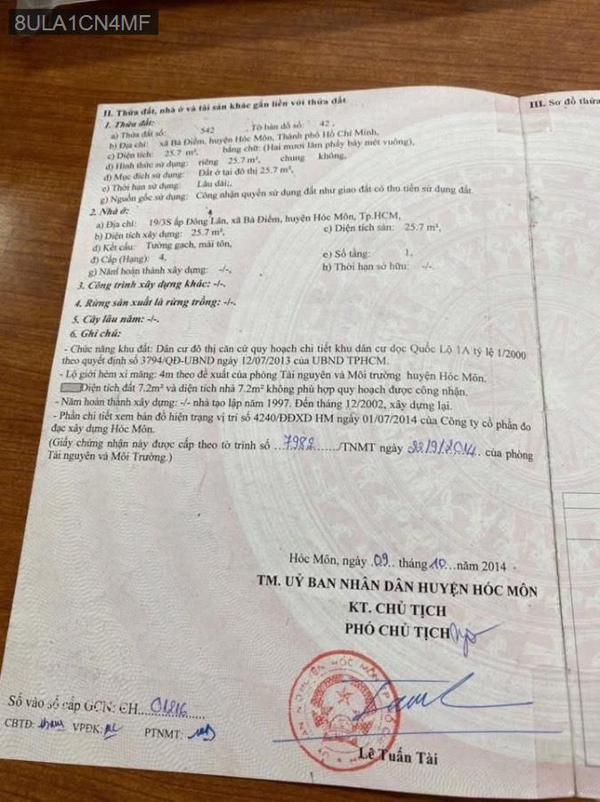 Bán nhà cách đường Bà Điểm 11 chỉ 70m, SHR 3x9 nhà cấp 4 nở hậu. Giá 2.2tỷ TL - Xã Bà Điểm  -  Huyện Hóc Môn  - (ảnh - 2)