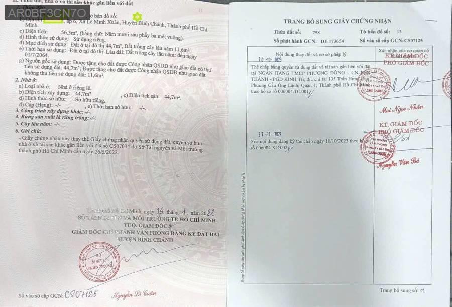 Bán nhà mặt tiền Trần Văn Giàu gần KCN - Xã Lê Minh Xuân  -  Huyện Bình Chánh  - (ảnh - 1)