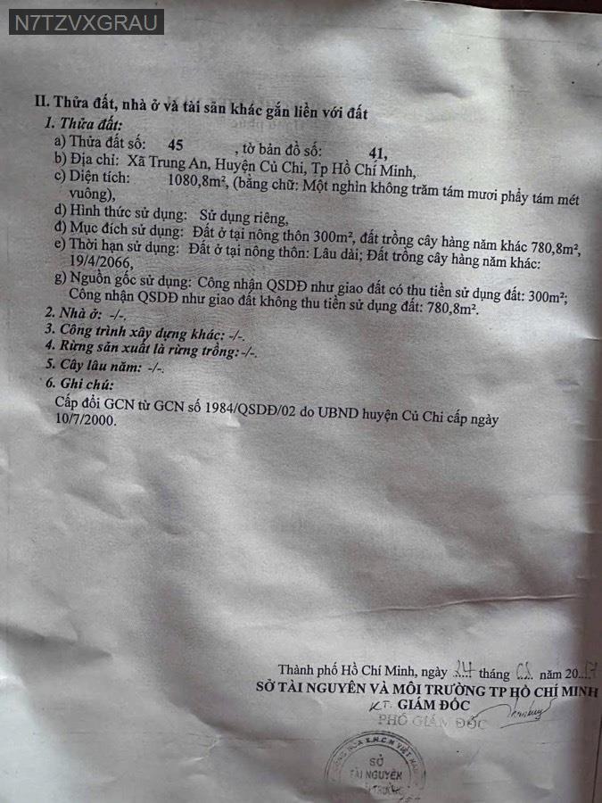 Bán lô đất mặt tiền đường nhựa Xã Trung An, diện tích 14x75. Giá 9.5tỷ còn TL - Xã Trung An  -  Huyện Củ Chi  - (ảnh - 4)