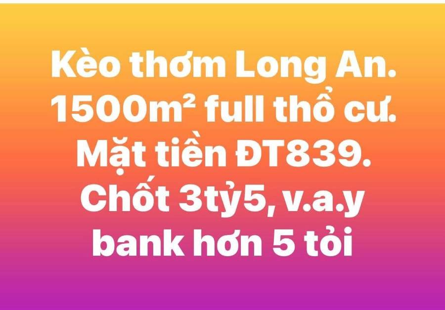Bán đất - Long An - 1500m² - 3.5tỷ - (ảnh - 0)